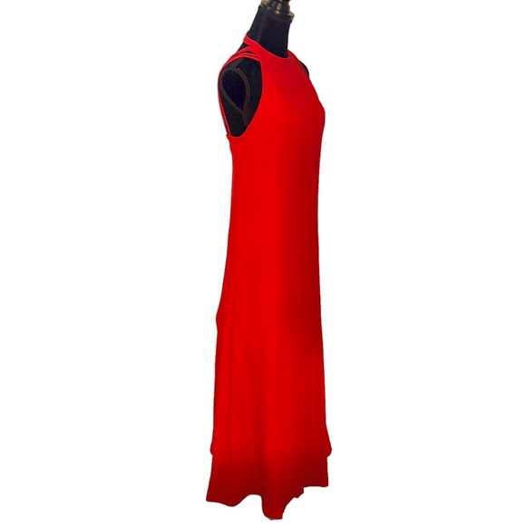 Diane von Furstenberg Sophia Dress Size 6 Silk Halter Gown Poppy Red Strappy - Picture 4 of 16